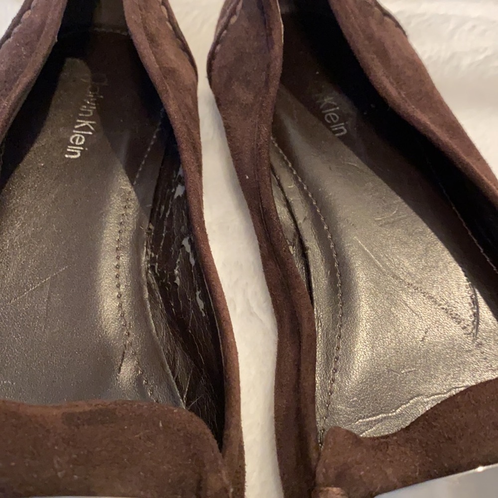 Women’s Calvin Klein women’s brown suede flats shoes, sz 7 - Picture 10 of 14